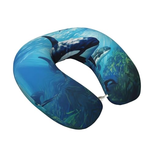 Almohada de viaje con espuma viscoelástica y funda negra miniatura 2