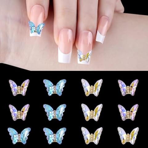 FineInno 3D Colourful Butterfly Nail Charms Cover