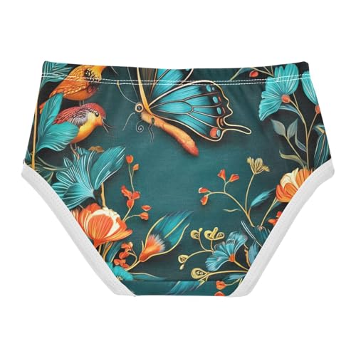 Blue Butterfly Flowers Panties for Girl Toddler Underwear Custom Cotton Fancy Briefs Underpants 2t2