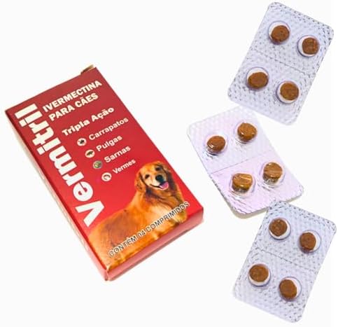 Anti Vermes, Carrapatos, Sarnas E Pulgas - 12 Comprimidos Mastigá...
