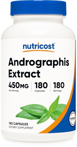 Nutricost Andrographis Extract (450mg) 180 Vegetarian Capsules Gluten-Free