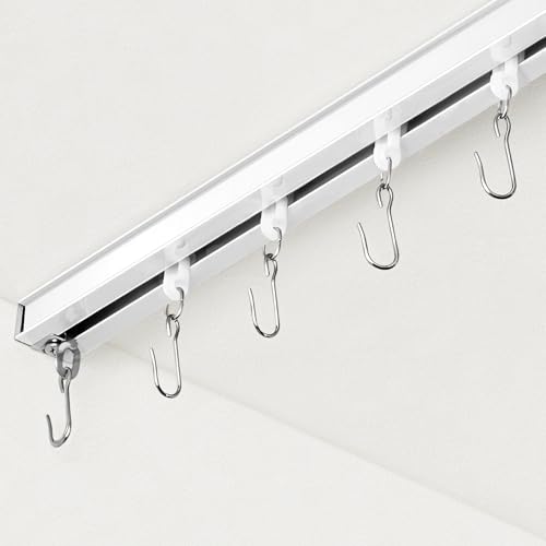 FELIDESIGN Curtain Track, Ceiling Curtain Track for Room Divider, Ceiling Mount Rail Set with Roller...