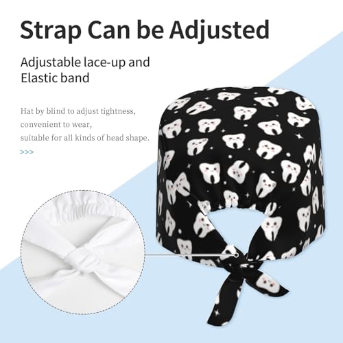 Image of Surgical Caps Men Women, Scrub Cap with Sweatband Adjustable