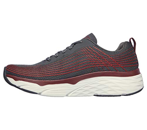 Image of Skechers Men's Max Cushioning Elite-Performance Walking & Running Shoe Sneaker, Charcoal /Red, 11.5 D US