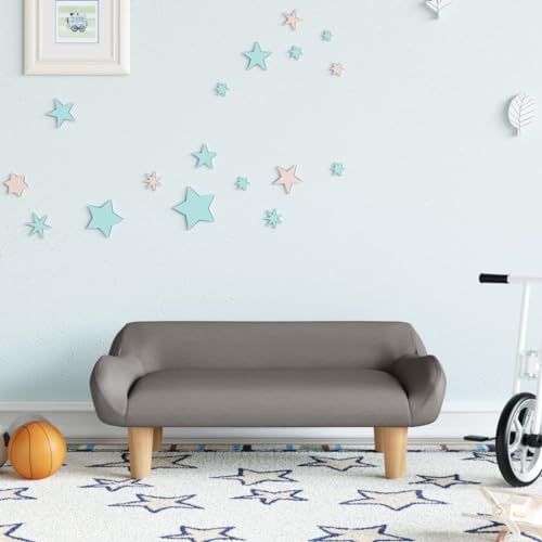 Gecheer Sillón Infantil Sofa Bebe para Niños,Silla para Dormir Sofá Tapizado para Bebé Sillón Butacas pequeñas Sofá Cama para Niños de Tela Gris taupé 70x40x24 cm 9#