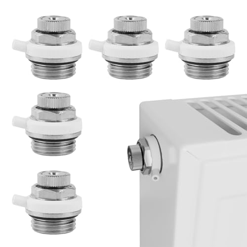 Ventilación automática para radiadores, válvula de purga de aire, válvula de radiador con válvula antirretorno, 2 puertos, rosca de 1/2 pulgadas para sistemas de calefacción