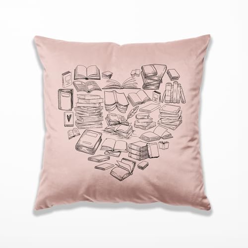 Capas de almofada rosa para leitura de livros 45 x 45 cm, almofad...