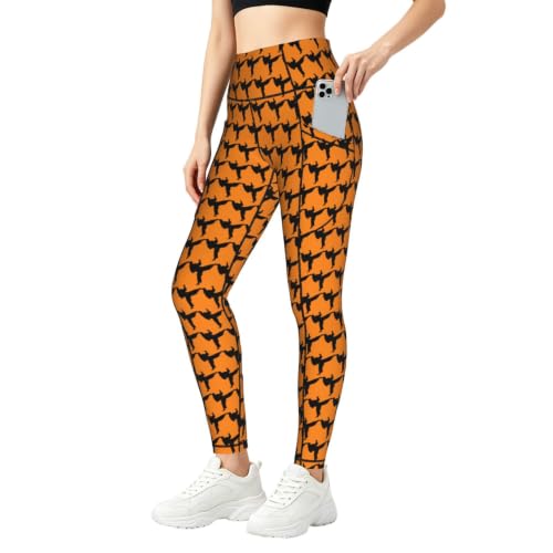 Pantalones de yoga opacos que no se transparentan con bolsillos útiles estilo karate urbano