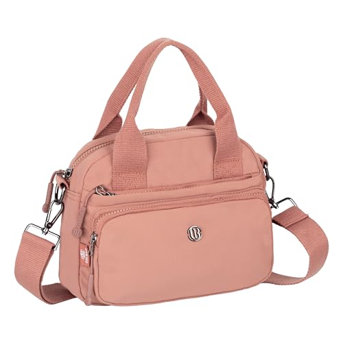 Image of TS WITH TECHSUN Small Women Crossbody Sling Bag Handbag for Travel Office Use, Water Resistant Nylon Shoulder Purse, Adjustable Strap Multipocket Organizer (25(L) X 19(H) X 9(W) CM)