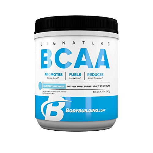 Bodybuilding Signature BCAA Powder | Essential Amino Acids | Nutrition Supplement | Promote Muscle Growth and Recovery | 30 Servings, Blueberry Lemonade