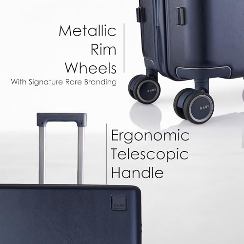 Image of Rare Tony Medium Size Blue Hard Trolley Bag Polycarbonate Antiscratch Travel Suitcase with 8 Silent Wheels and a Sturdy TSA Lock - Luggage for Men & Women