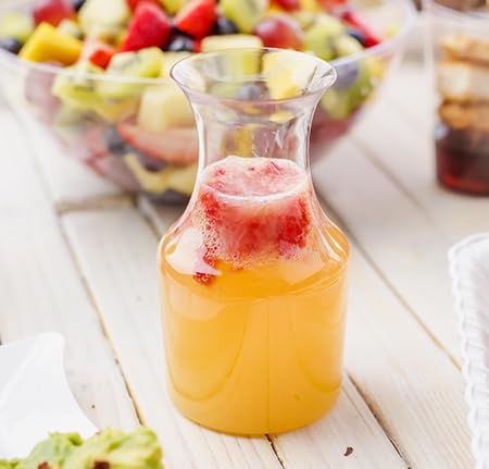 60 Plastic Carafe Single Serving Wine Carafe 7.5 OZ WINE PITCHER Small Carafe, Individual Wine Decanter for Tasting, Champagne, or Juice, Mini Wine Carafe Decanter for Individual Pours