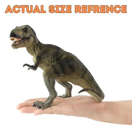 FUNFOB® Dinosaur Toys for Kids Height-17x17CM PVC T Rex Dinosaur Toy Action Figures Material PVC Model Toy Gifts for Kids Adults | T-Rex Brown