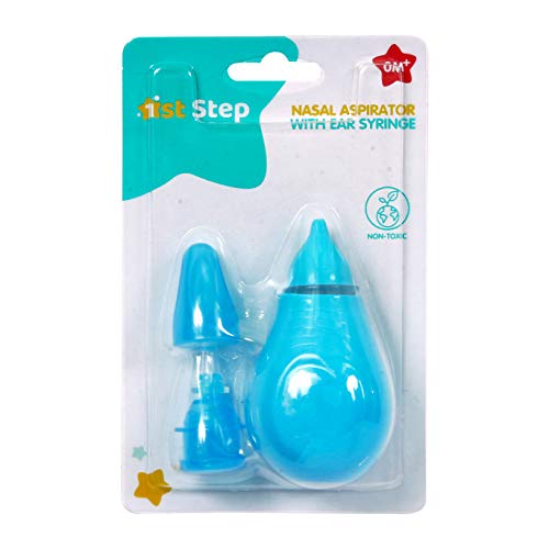 Image of 1st Step Baby Nose Cleaner /Nasal Vacuum Sucker Mucus Snot Aspirator with Ear Syringe (Blue)