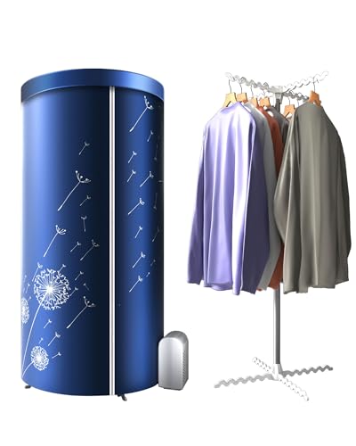 Portable Heated Clothes Airer 1000W Heated Clothes Airer with Cover Travel Electric Clothes Dryer with 6H Timer Electric Clothes Dryer for Apartments Dorms RVs