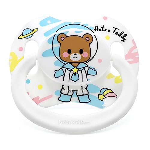 Imagen de LittleForBig Bigshield Generation-II Tamaño Adulto Chupete Patrón Astro Babies Osito Blanco