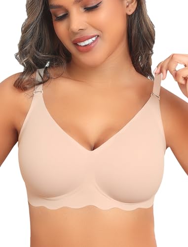 Wireless Bras for Women No Underwire Wave Push Up Bra Seamless Bras Full Coverage Lift Everyday Bras
