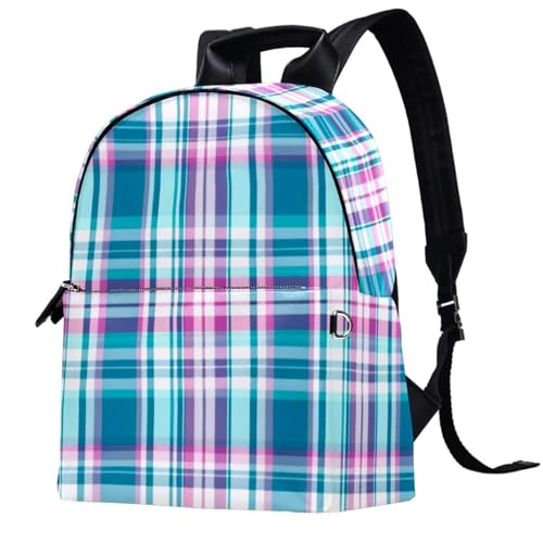 Sac à dos bleu vert imprimé carreaux E7d7ui29dapbux format 14.5x12.5 in