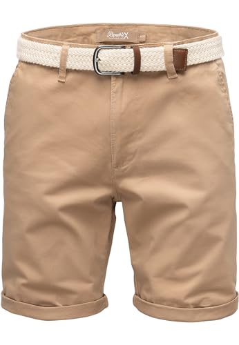 REPUBLIX Herren Chinoshorts inkl. Gürtel Männer Kurze Bermuda Hose Regular Fit REPGUR7030 Beige W32
