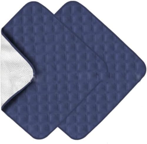 Washable Seat Pad, Absorbent Incontinence Chair Pads, Anti-Slip Reusable Incontinence Protector, Incontinence Pad 2 Pack, Waterproof Seat Protector, for Wheelchair, Sofa, Bed (Blue,56*53cm)