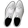 WUIWUIYU Men's British Style Lace-Up Wedding Business Formal Wingtips Brogue Oxfords Shoes White Size 10.5 #4