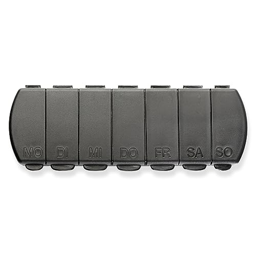 Schramm® Tablet Doosje zwart 11x4 x1,5cm Pillendoosje 7-daagse tabletdoosje pillendoosjes pillendoosjes pillendoosjes - Afbeelding 3