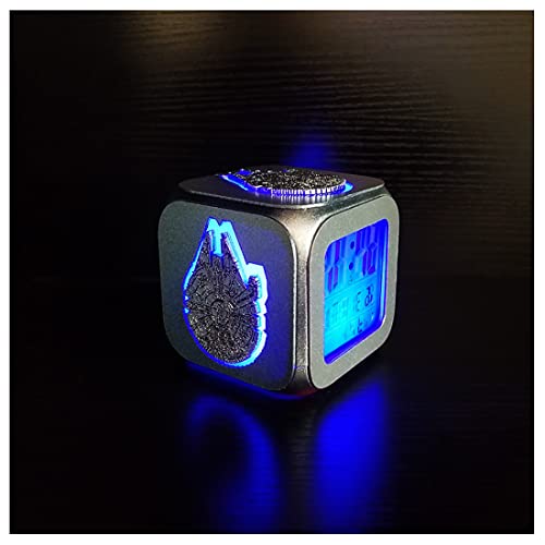 Star Wars Luz nocturna de siete colores degradados Creative Millenn, ium Falcon 3D estéreo LED...