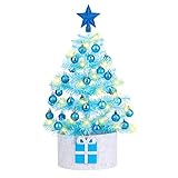 🎄Decoraciones navideñas perfectas: Este encantador árbol de Navidad de mesa está lleno de un fuerte ambiente festivo, perfecto para el hogar, la oficina, la tienda, el restaurante, la decoración de la fiesta, deja maravillosos recuerdos navideños para usted y sus invitados. También es un gran regalo de Navidad para familiares y amigos.