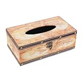 SUPVOX Funda para Caja de Pañuelos Rectangular Vintage de Madera Resistente, Soporte Decorativo para Hogar y Oficina, Servilletero Grande Estilo Retro Adecuado para Sala y Escritorio