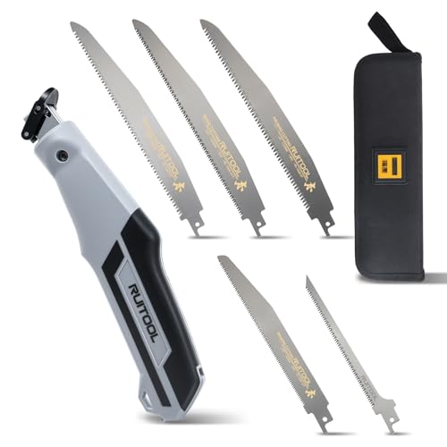 RUITOOL Multi Blades Hand Saw With Quick-Change Mechanism, Equipped With Different Tpi Saw Blades For Cutting Drywall Dry/Wet Wood Or Tree Pruning, Versatile Woodworking & Gardening Tool