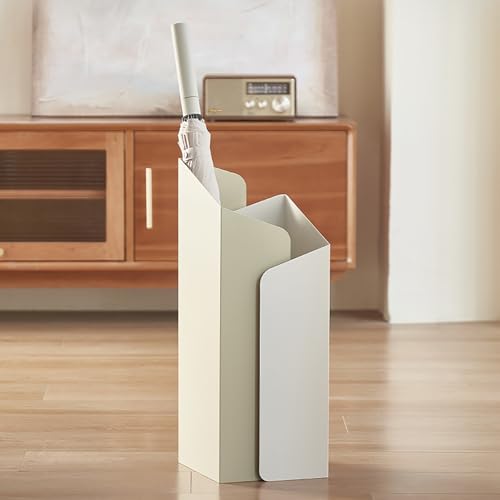 Support parasol géométrique acier blanc stable et polyvalent