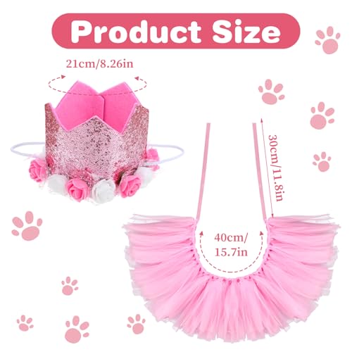 Halloween Hundekostüm Hunde Tütü Haustier Geburtstag Outfits Princessin Katze Kostüm und Mütze Tüll Rock für Kleine Haustiere Geburtstags Haustiere