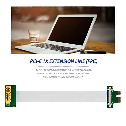 Profesional PCI-E Express 1X Riser Extension Single Slot Cable Compacto de Alta Velocidad Accesorios electr�nicos duraderos - Verde y Blanco