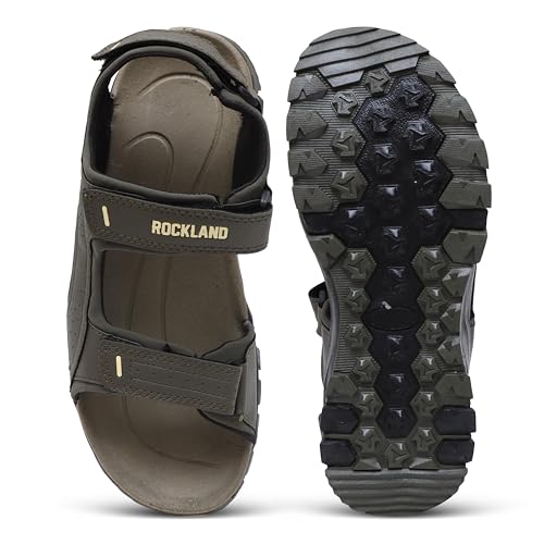 Image of GIBBON'S Men's Outdoor Sports Sandals with Adjustable Velcro Straps | Lightweight Comfortable Trekking Sandals | Anti-Slip Durable Sole | Casual Walking Hiking Sandals for Men