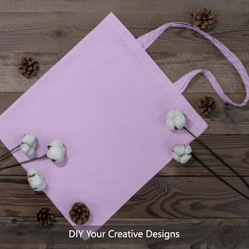 Image of TOPDesign 24-Pack Economical 16 inchx15 inch Lavender Cotton Tote Bags, Lightweight Medium Reusable Grocery Shopping Cloth Bags, Suitable for DIY, Advertising, Promotion, Gift, Activity