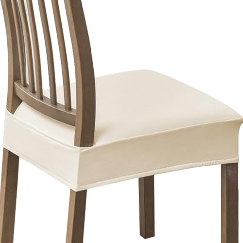 DONGKER Kunstleder Stuhlbezug, 2 Stück Wasserdicht Sitzflächenbezug, Abnehmbar Stretch PU Stuhlsitzbezüge für Esszimmer Küche Hochzeit Garten Büro