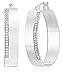 Vir Jewels 1/4 cttw Diamond Hoop Earrings .925 Sterling Silver with Rhodium Round 1.50 Inch