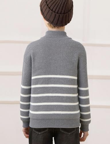 SEAUR Boys Cardigans Long Sleeve Full Zip Striped Sweater Causal Knitted Outerwear Jumpers Pullover2