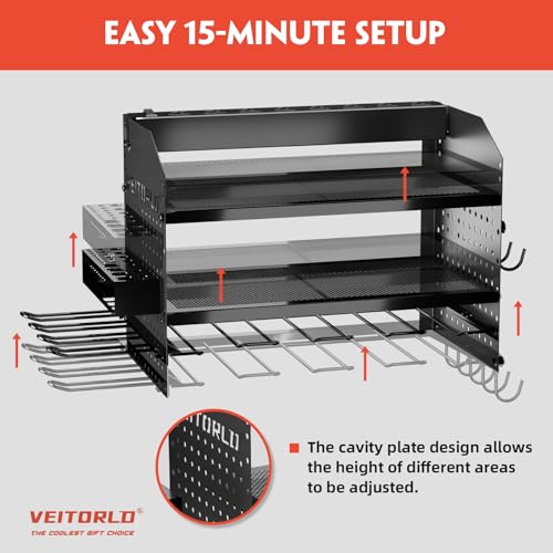 Veitorld Organizador de ferramentas elétricas com suporte de parede para estação de carregamento