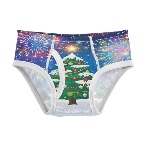 MCHIVER Christmas Firework Snowman Boys' Underwear Cotton Kids Briefs Little Boys Underwears 5T Multicolor