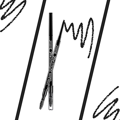 Image of JAQULINE USA Pro Stroke Eyebrow Pencil | Waterproof & Smudge-Proof | One Swipe Application | Natural & Long-Lasting Finish | For Denser, Fuller Eyebrows | Easy to Use | Cruelty-Free | Black, 0.35g