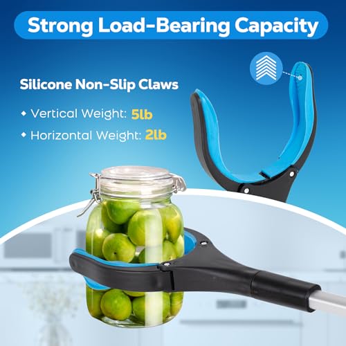Image of Grabber Reacher Tool - 43 inch Extra Long Foldable Gripper and Reaching Tool - Heavy Duty Pick Up Stick Grabbers for Seniors, Trash, Surgery Recovery Must Haves Gifts (Blue-43in)