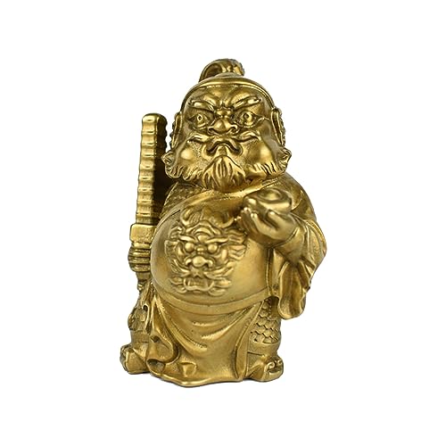 TAOYATAO Retro Brass Zhong Kui and Zhao Gongming Desk Decoration Statue Crafts Decoration Craft Ornaments (Zhao Gongming)