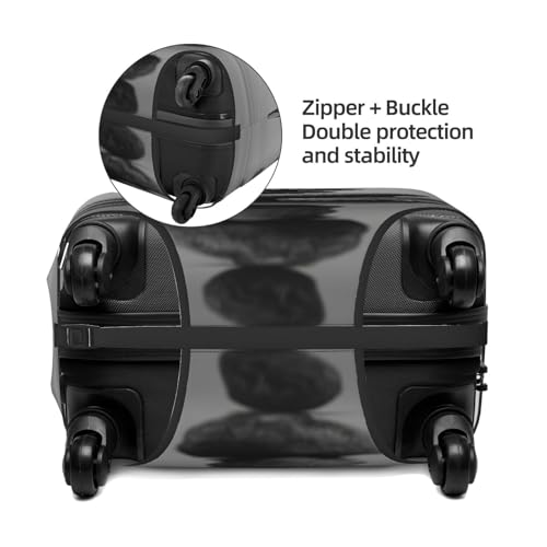 Black And White Balanced Stones Elastic Travel Luggage Covers Dustproof Scratch-Resistant Suitcase Protector Fit 22-24 Inch2