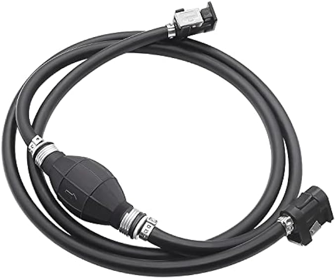 Taiss 6-Foot Boat Motor Fuel Line Hose ID 5/16" (8mm) , Outboard Tank Manual One-Way Rubber Line Fuel Pump, Combination Kit with Connector and Primer Bulb.