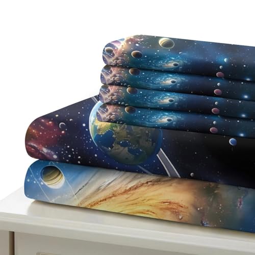 Housse de couette galaxie 140x200 pour lit single ado - 7