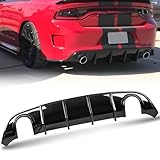 BEOC Fit for 2015-2024 Dodge Charger SRT Non-Widebody Gloss Black Rear Diffuser Rear Bumper Lip Valance Splitter Spoiler