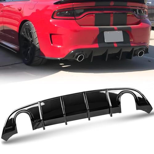 BEOC Gloss Black Rear Diffuser for 2015-2024 Dodge Charger SRT Non-Widebody
