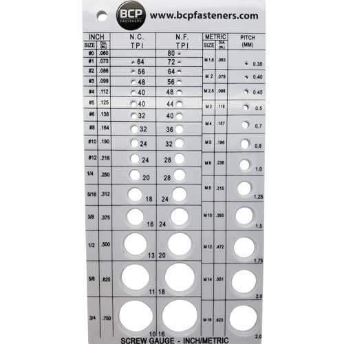 Screw Thread Gauge &#124; Metric and SAE &#124; Recommends Drill Bit & Tap Size (BCP675)