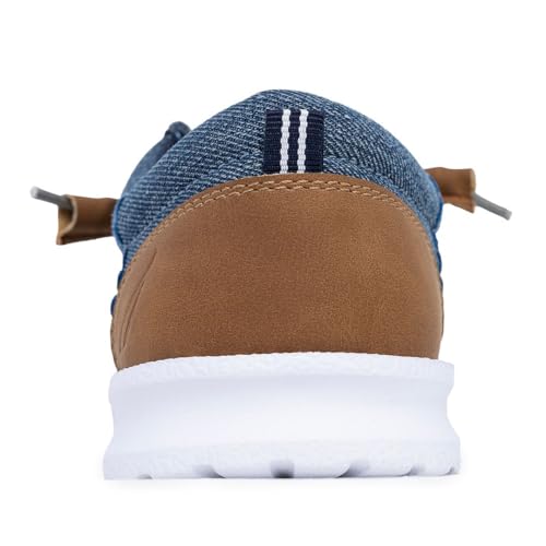 Image of Nautica Men's Comfort Loafers, Slip-On Boat Shoe, Lightweight Casual Stretch Sneaker-Rushford